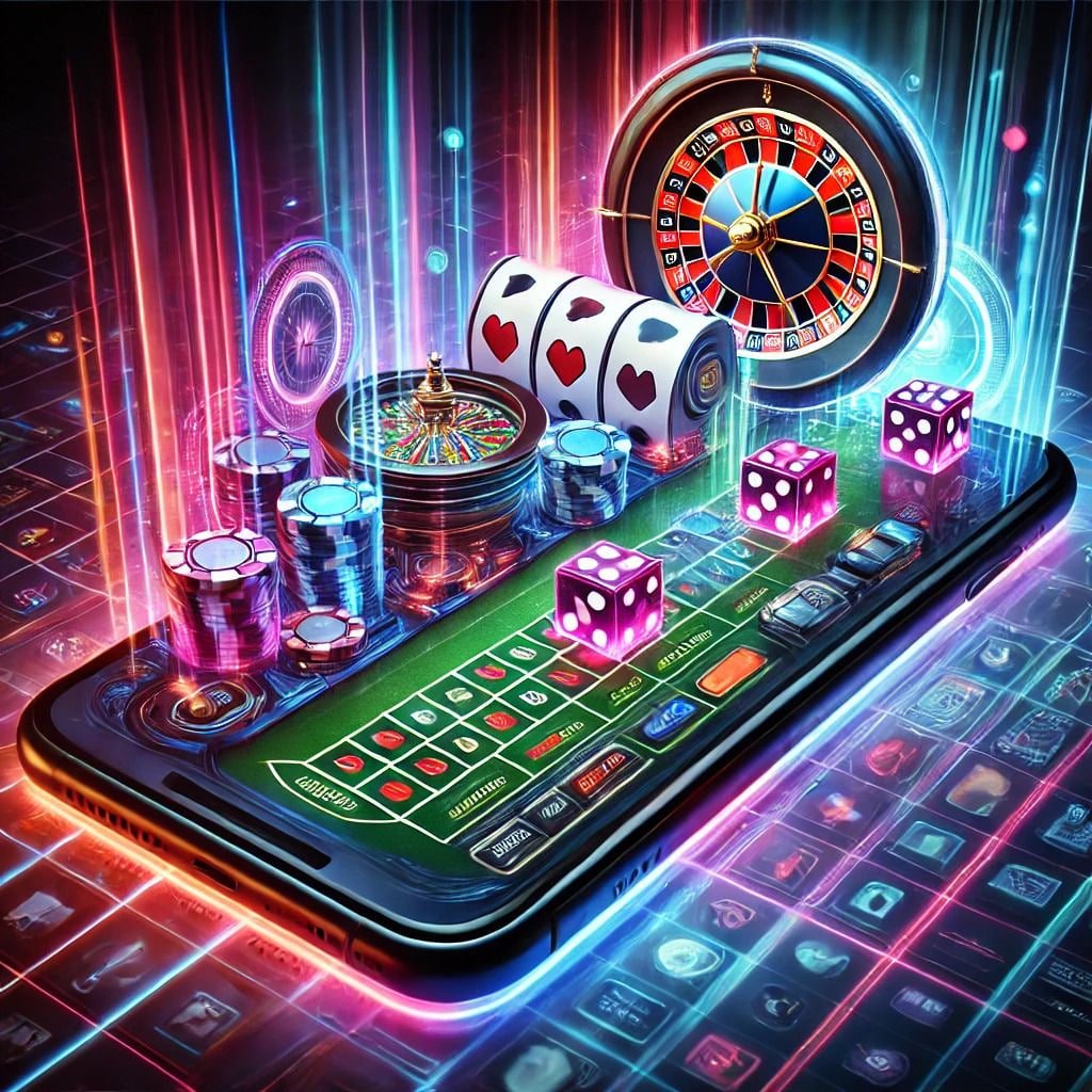 Neon homepage hero visual for bad 3 mobile sports and casino browsing